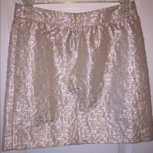 Loft Shimmer Gold Mini Skirt